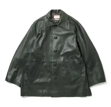 YOKE 컷오프 LEATHER CAR 코트 DEEP GREEN