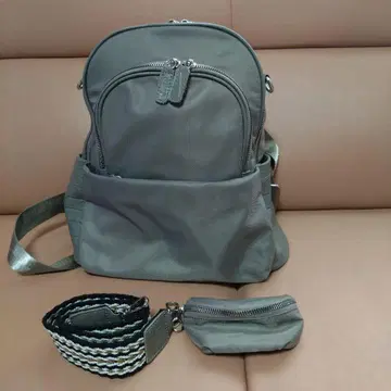 오리타타 나일론 소가죽 악센트 3웨이 백팩 (미니 파우치 포함)