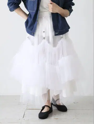 noir kei ninomiya 컬렉션 나일론 튈 스커트