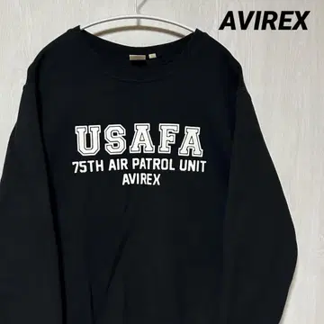 AVIREX 아비렉스 속기모 맨투맨 아메카지 블랙 L