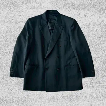 THREE-M 더블 브레스트 테일러드 자켓 블랙