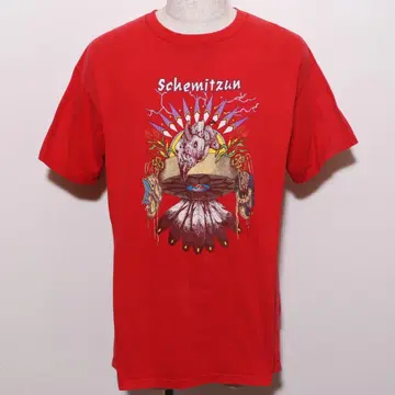 Schemitzun 프린트 T셔츠 민족 패턴 레드