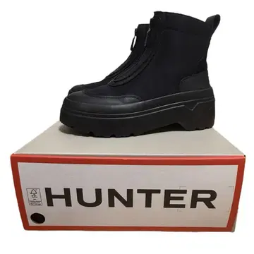 [새상품급!] HUNTER 헌터 레인 신발 ZIP 숏부츠 블랙