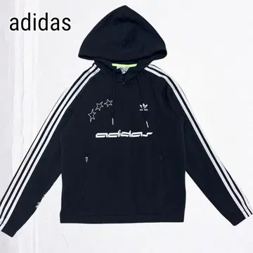 adidas originals 블랙 후드 하프 지퍼