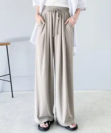 개더 와이드 스트레이트 이지 팬츠