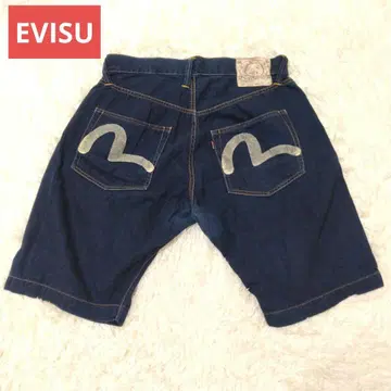 EVISU 에비수 Lot 7001 화이트 갈매기 페인트 숏 W38 일본제
