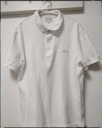 LACOSTE 화이트 피케 셔츠 US S