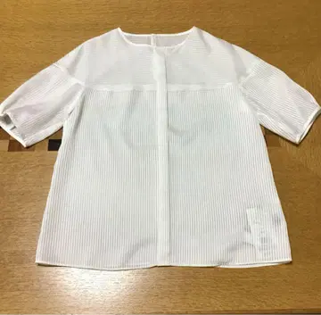 [INDIVI] 5부 소매 밴드 카라 블라우스 SIZE 38