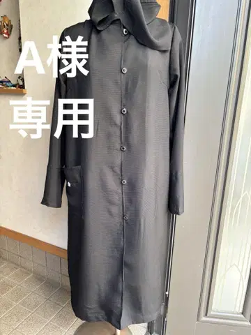 검정 명주 리메이크 후드 코트