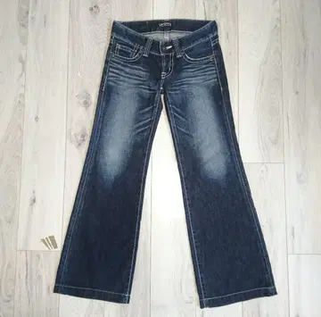MOUSSY 플레어 데님 26 부츠컷 로우라이즈 가공 블루 Y2K