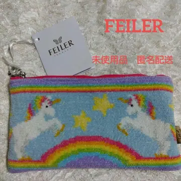 미사용품 FEILER 페일러 플랫 파우치 유니콘 나비