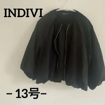 INDIVI 여성용 블루종 블랙 노카라 벌룬 13
