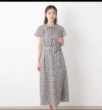 LAURA ASHLEY 하게이트  패턴 보우타이 원피스