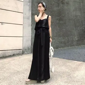 LACE LIKE LONG KNIT DRESS 블랙 M 사이즈