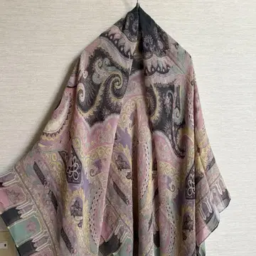 ETRO 에트로 페이즐리 실크 100% 대형 스톨 정사각형