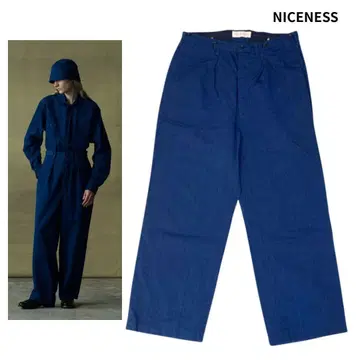 NICENESS 나이스니스 MAINTY 인디고 포플린 와이드 트라우저