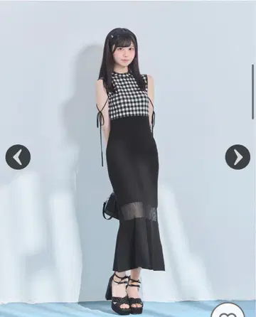 미셸 마카롱 깅엄 체크 원피스