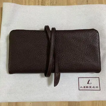 츠치야 가방 토톤 오일 누메 루프 롱 지갑 짙은 갈색