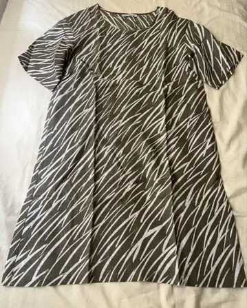 미사용 marimekko Taiga 타이가 린넨 34 원피스