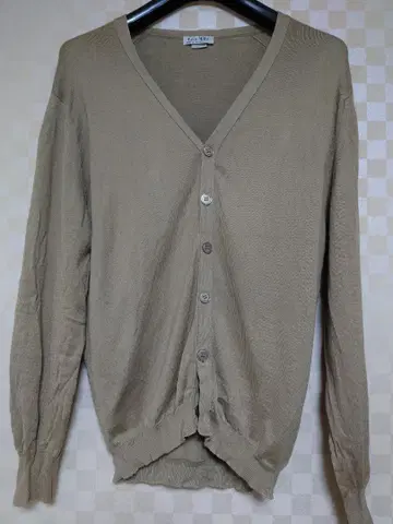 JOHN SMEDLEY 베이지 코튼 가디건 남성용 M