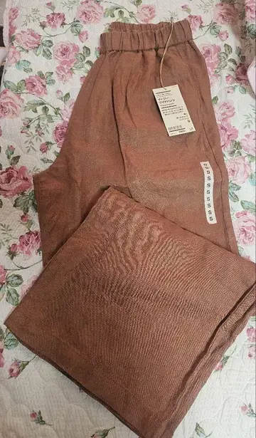 무인양품 린넨 와이드 팬츠 S 사이즈 브라운