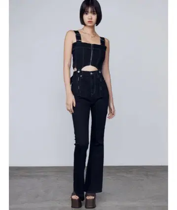EMODA 코르셋 헝 데님 살로펫 S 블랙