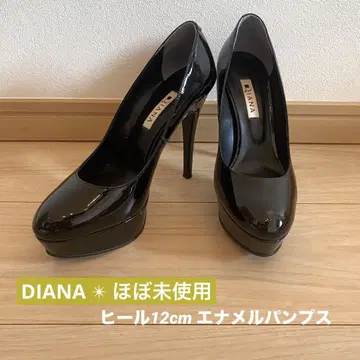 [ 다이애나 ] 거의 새상품 에나멜 블랙 하이힐 24cm