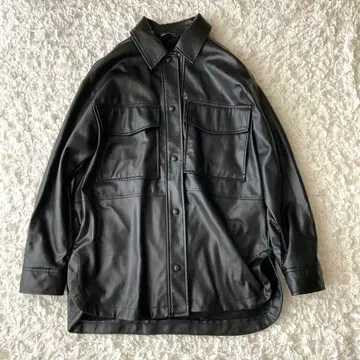 ZARA 자라 페이크 가죽 자켓 S 블랙 빅 사이즈