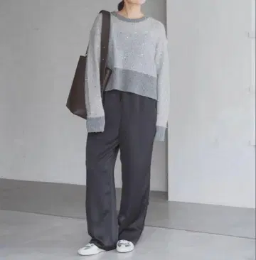 IENA 더블 새틴 릴랙스 팬츠