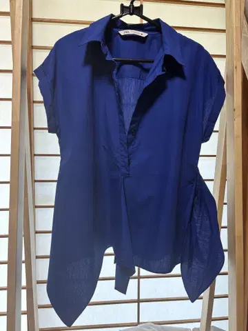 ZARA 파랑 랩 반팔 셔츠