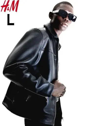 택 포함 새상품 L 사이즈 H&M 가죽 자켓 광택감 블랙