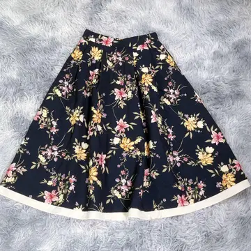 Allamanda [38] 미디 기장 스커트 꽃무늬 다크 네이비 여성용
