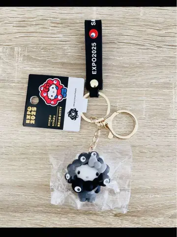 간사이 엑스포 회장 한정 블랙 먝먝 코스프레 키홀더 키티