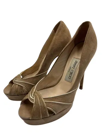 Jimmy Choo 지미추 펌프스 스웨이드 오픈토 하이힐