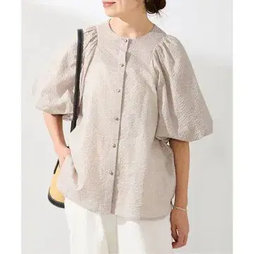 IENA 벌룬 퍼프 슬리브 블라우스 베이지
