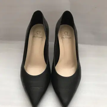 히미코 블랙 가죽 하이힐 23cm