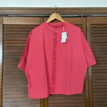 NATURAL LAUNDRY 살몬 핑크 버튼 셔츠
