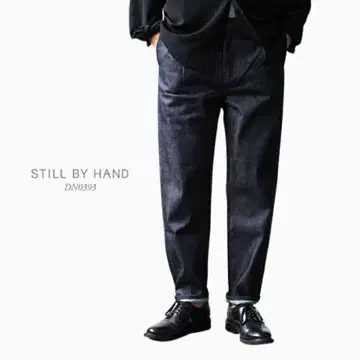 STILL BY HAND 다크 데님 스트레이트 팬츠