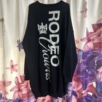 RODEO Crowns 로데오 로고 블랙 긴팔 니트 미니 원피스