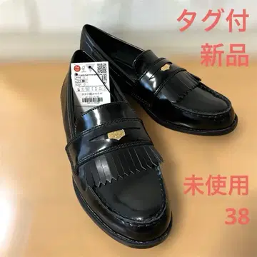 택 포함 미사용 새상품 ZARA 플랫 로퍼 메탈 디테일 코인 38