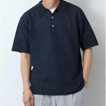 23SS BATONER SUMMER KNIT POLO 네이비 3