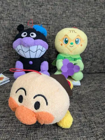 호빵맨 & 세균맨 & 메론빵소녀 봉제 인형