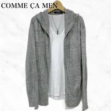 COMME CA MEN 린넨 후드티 그레이 계열 상의 가디건