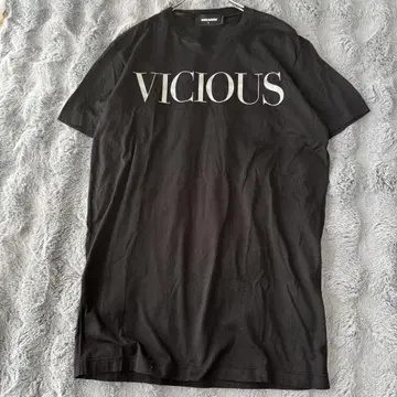 새상품급 DSQUARED2 VICIOUS 티셔츠 L 블랙 로고 남성용