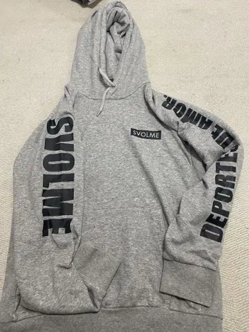 SVOLME 그레이 후드 부착 후드티 M