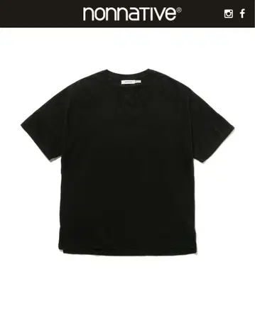 nonnative CLERK S/S T-NECK TEE C/L 피케 블랙