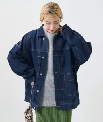 [한정 전개] 데님 자켓 프릭스스토어 네이비