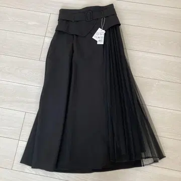 INGNI 블랙 롱 스커트 벨트 포함