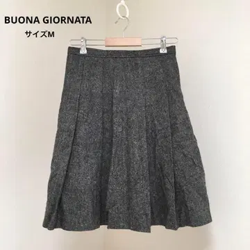 BUONA GIORNATA/보나 조르나타 무릎 기장 스커트 플레어 플리츠