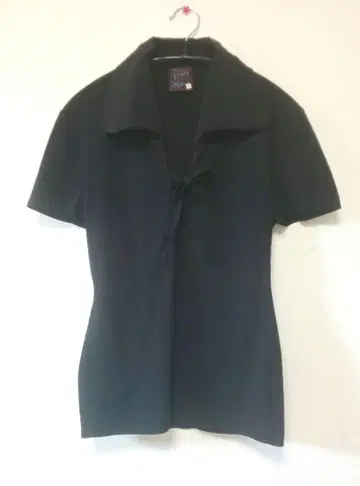isabel marant 피케 셔츠 티셔츠 스트레치 리본 블랙